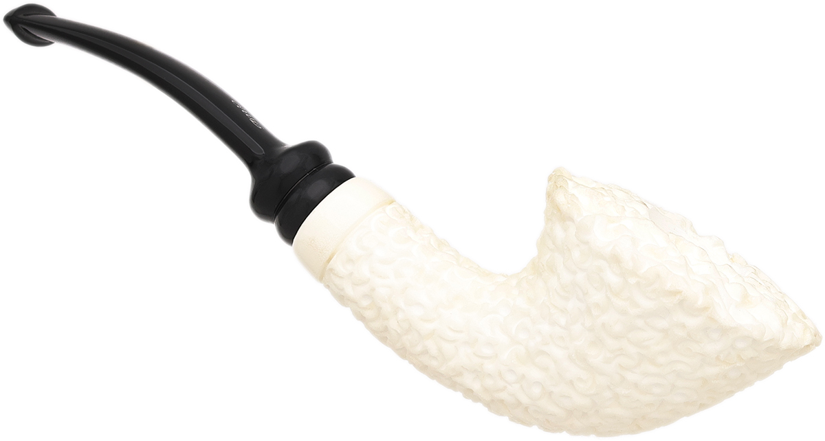 I.M.P. Meerschaum Rusticated Bent Dublin (with Case)