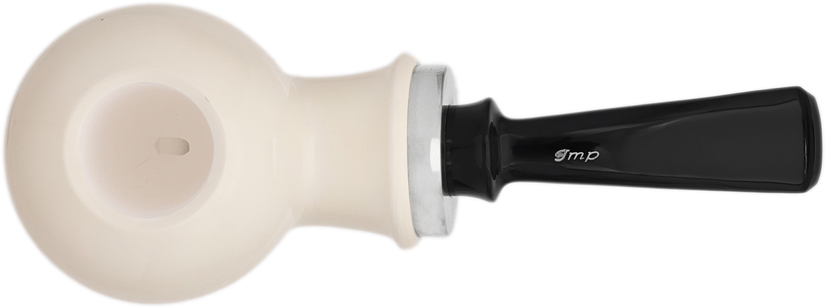 I.M.P. Meerschaum Smooth Reverse Calabash Bent Apple with Silver (with Case)