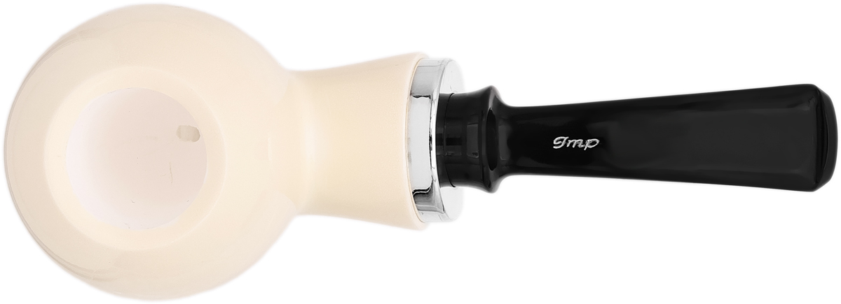 I.M.P. Meerschaum Smooth Reverse Calabash Bent Apple with Silver (with Case)