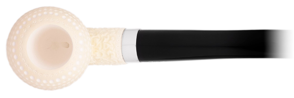 I.M.P. Meerschaum Rusticated Bent Dublin Churchwarden with Silver (with Case)