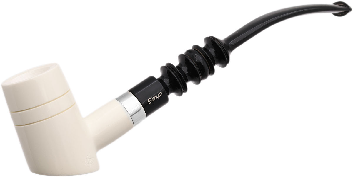 I.M.P. Meerschaum Smooth Poker with Silver (with Churchwarden Stem and Case)