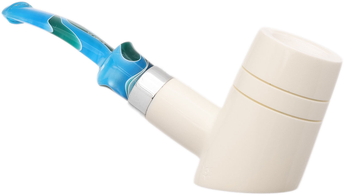 I.M.P. Meerschaum Smooth Poker with Silver (with Churchwarden Stem and Case)