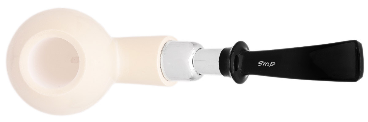 I.M.P. Meerschaum Smooth Bent Egg with Silver (with Case)