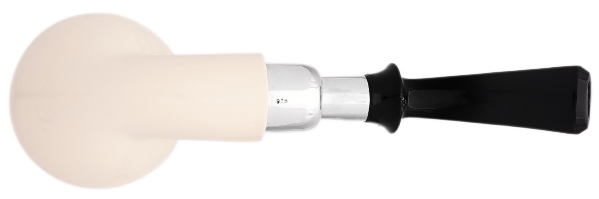 I.M.P. Meerschaum Smooth Bent Egg with Silver (with Case)