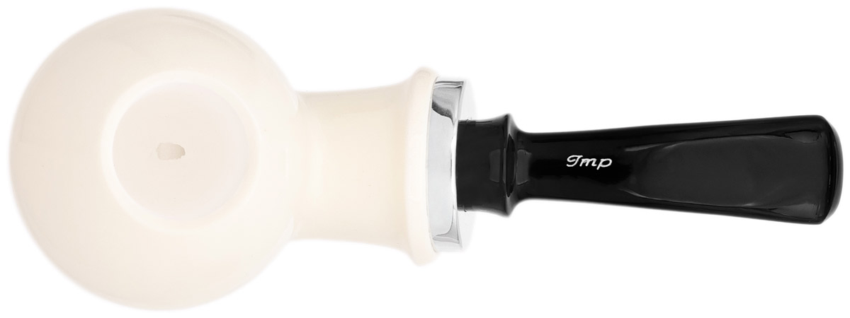 I.M.P. Meerschaum Smooth Reverse Calabash Bent Apple with Silver (with Pocket Case)