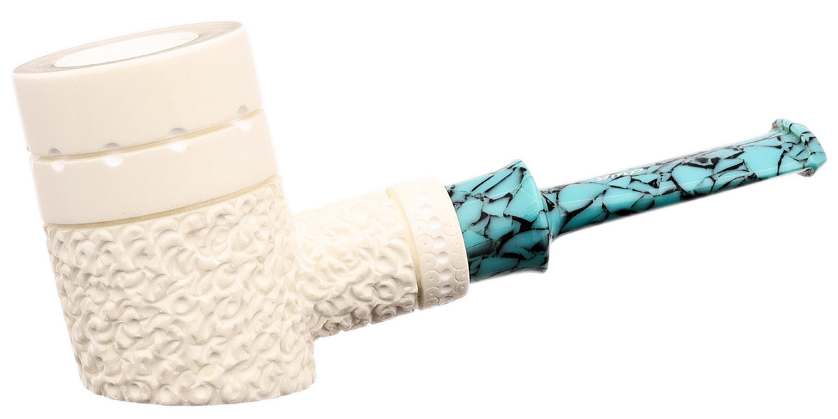 I.M.P. Meerschaum Partially Rusticated Poker (with Case)