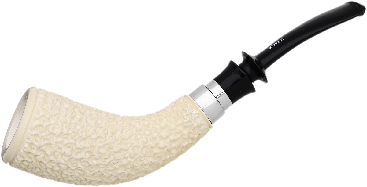 I.M.P. Meerschaum Rusticated Horn with Silver (with Case)