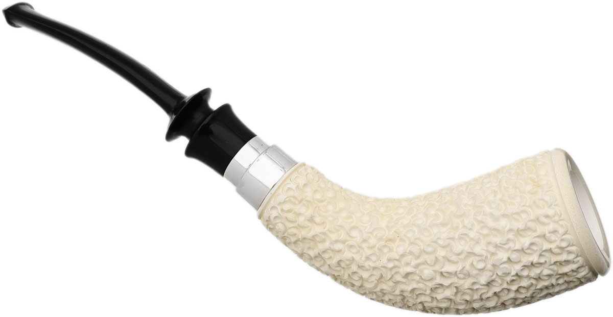 I.M.P. Meerschaum Rusticated Horn with Silver (with Case)