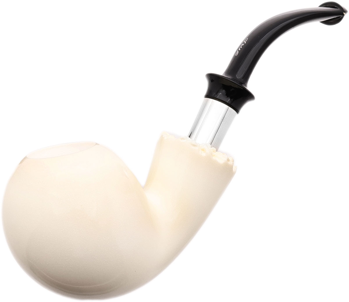 I.M.P. Meerschaum Smooth Bent Apple with Silver (with Case)