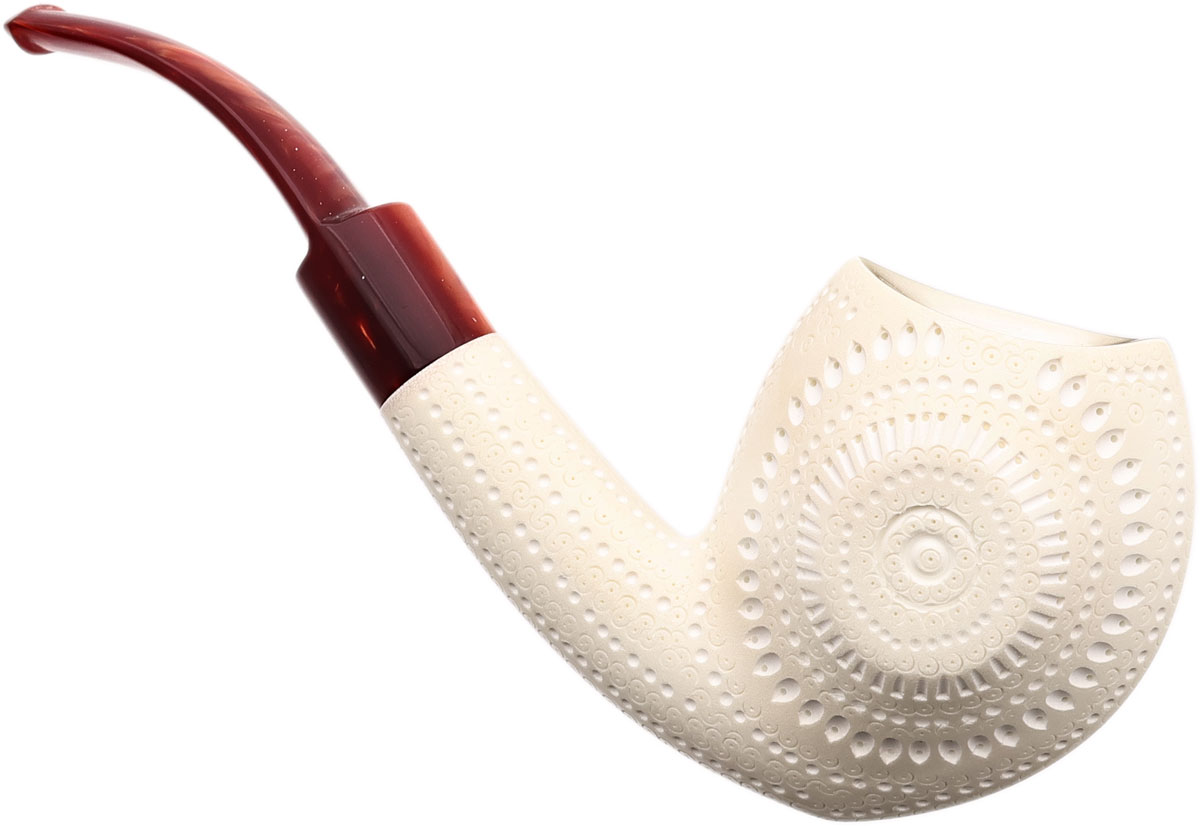 I.M.P. Meerschaum Lattice Blowfish (with Case)