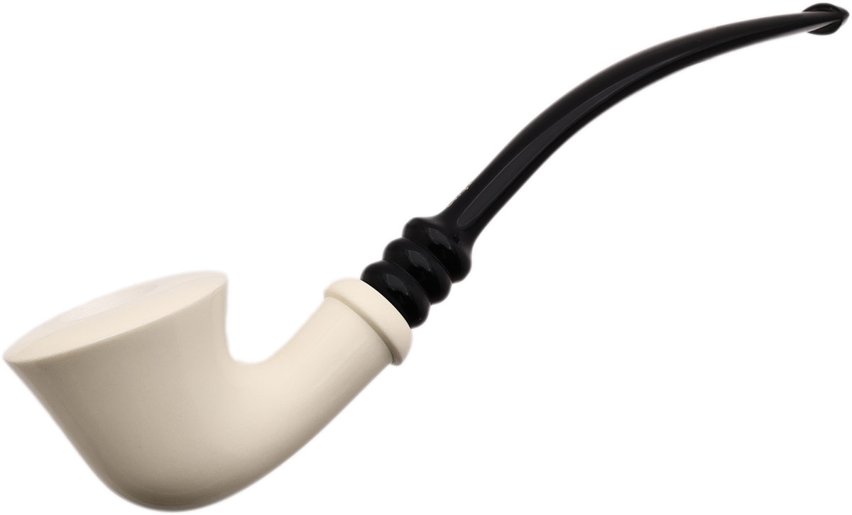 I.M.P. Meerschaum Smooth Bent Dublin (with Case and Churchwarden Stem)