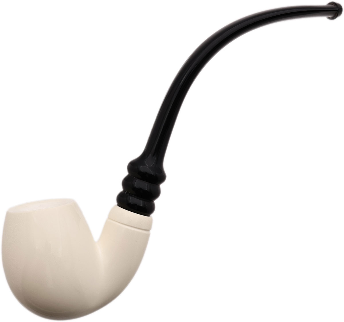 I.M.P. Meerschaum Smooth Bent Egg (with Case and Churchwarden Stem)
