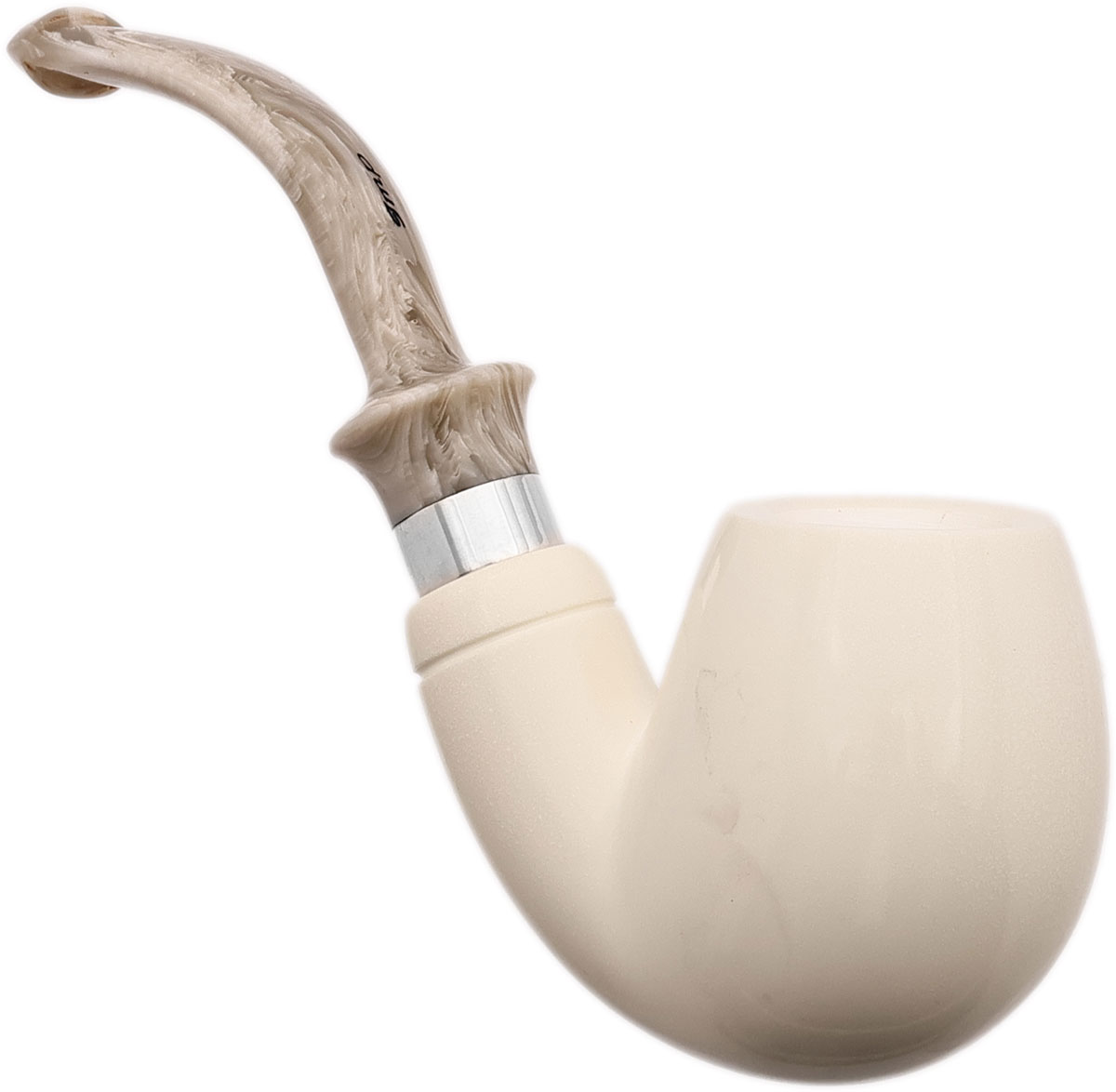 I.M.P. Meerschaum Smooth Bent Egg (with Case and Churchwarden Stem)