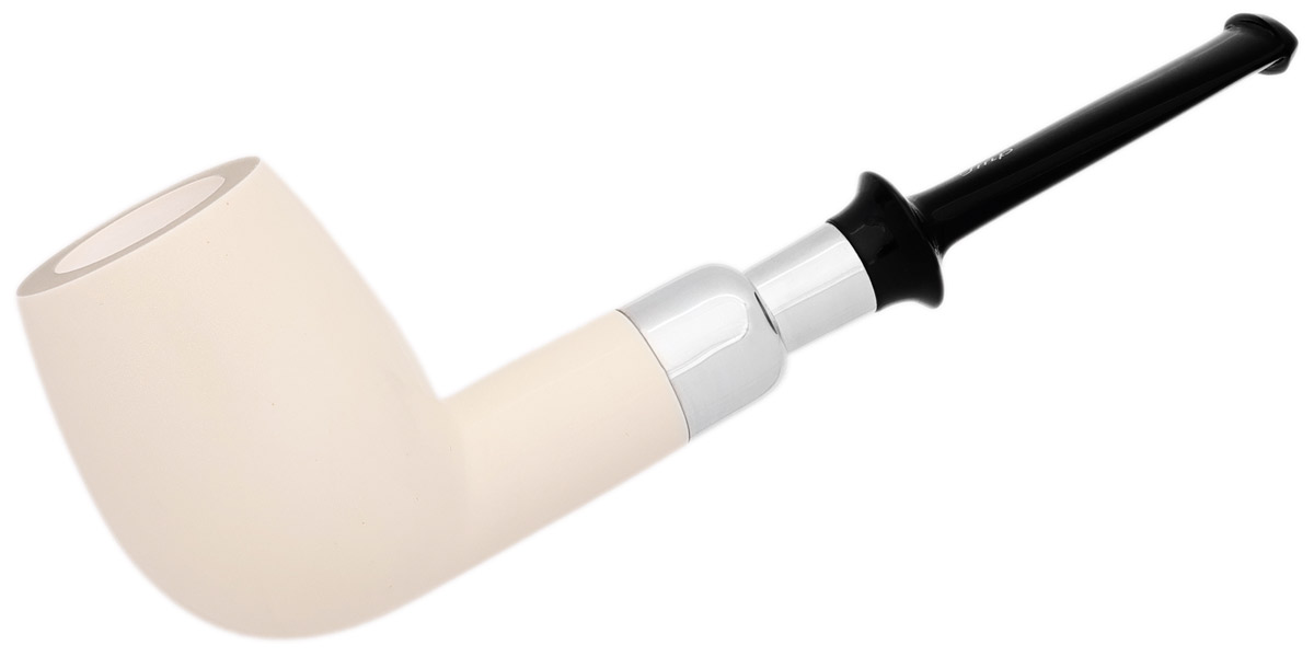I.M.P. Meerschaum Smooth Billiard with Silver (with Case)
