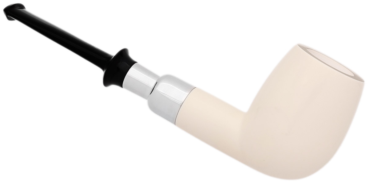 I.M.P. Meerschaum Smooth Billiard with Silver (with Case)