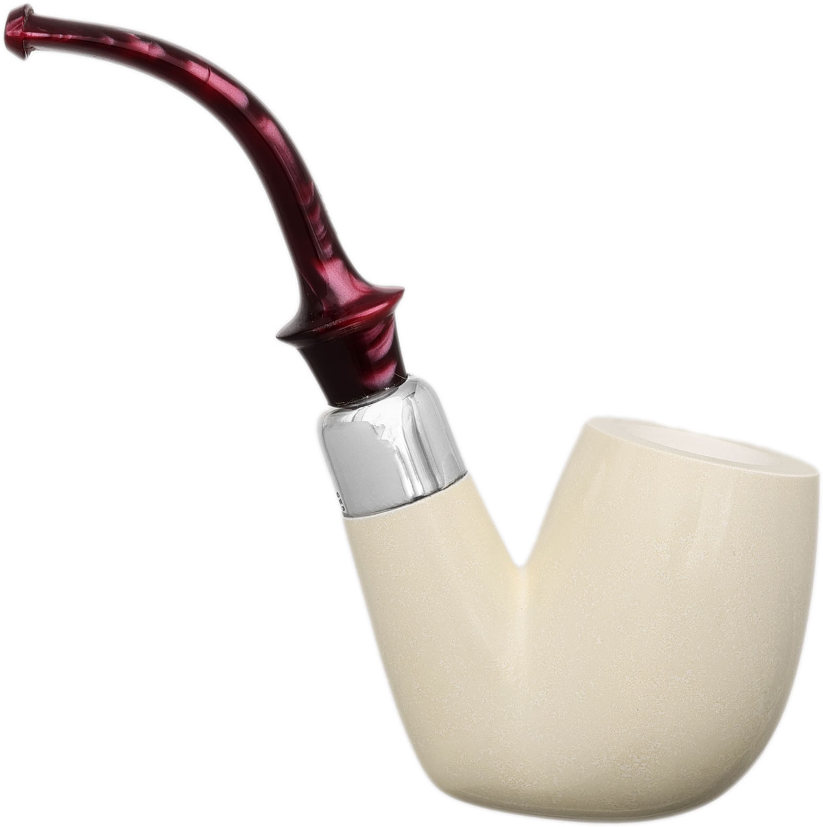 I.M.P. Meerschaum Smooth Oom Paul with Silver (with Case)