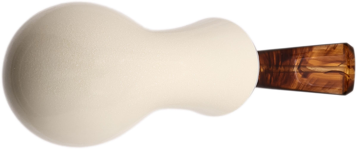 I.M.P. Meerschaum Smooth Reverse Calabash Bent Egg with Silver (with Pocket Case)