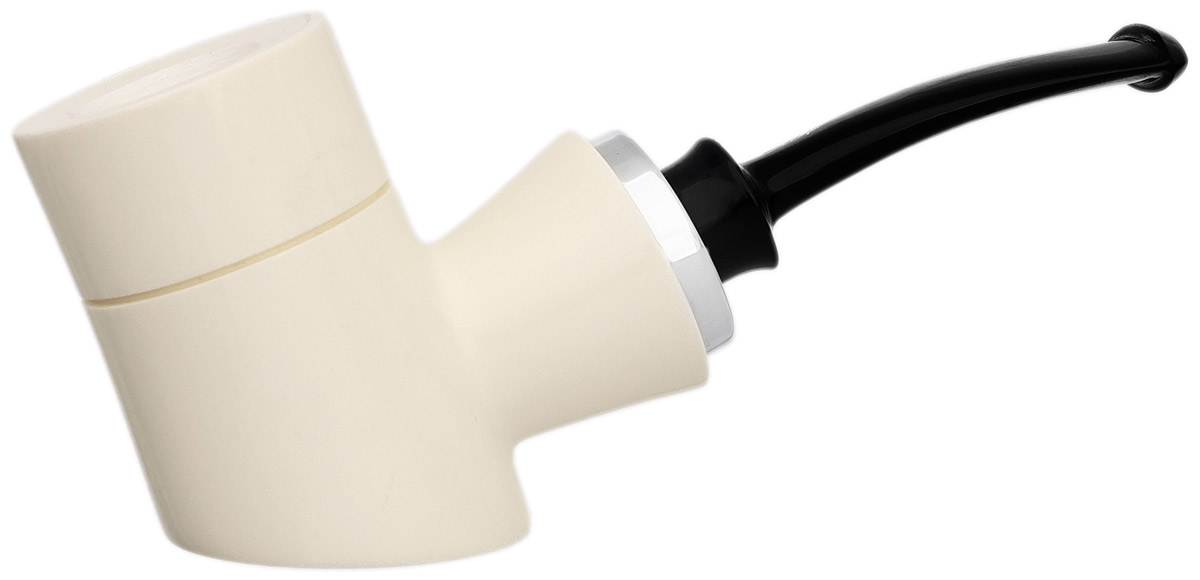 I.M.P. Meerschaum Spot Carved Reverse Calabash Poker with Silver (with Pocket Case)