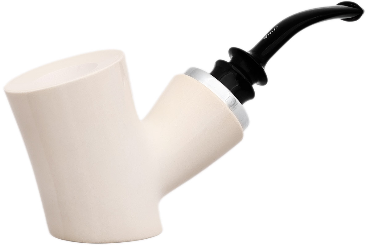 I.M.P. Meerschaum Smooth Reverse Calabash Poker with Silver (with Pocket Case)