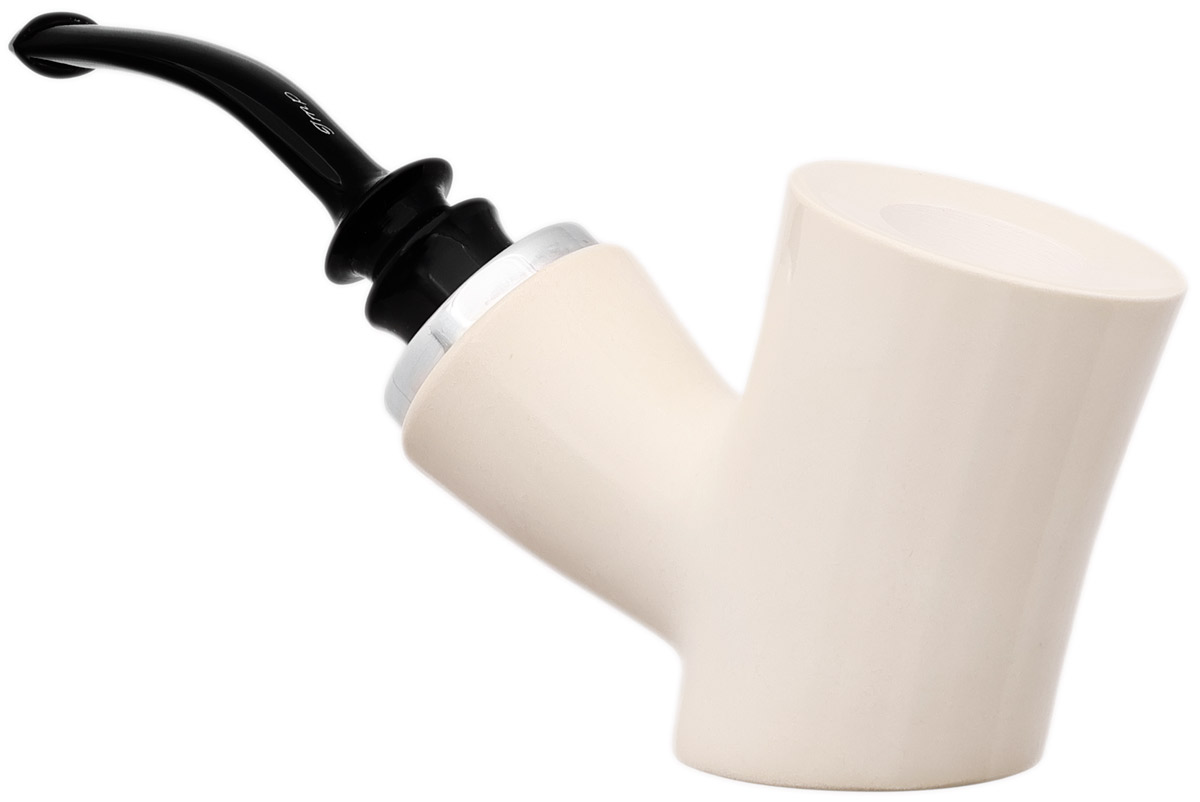 I.M.P. Meerschaum Smooth Reverse Calabash Poker with Silver (with Pocket Case)
