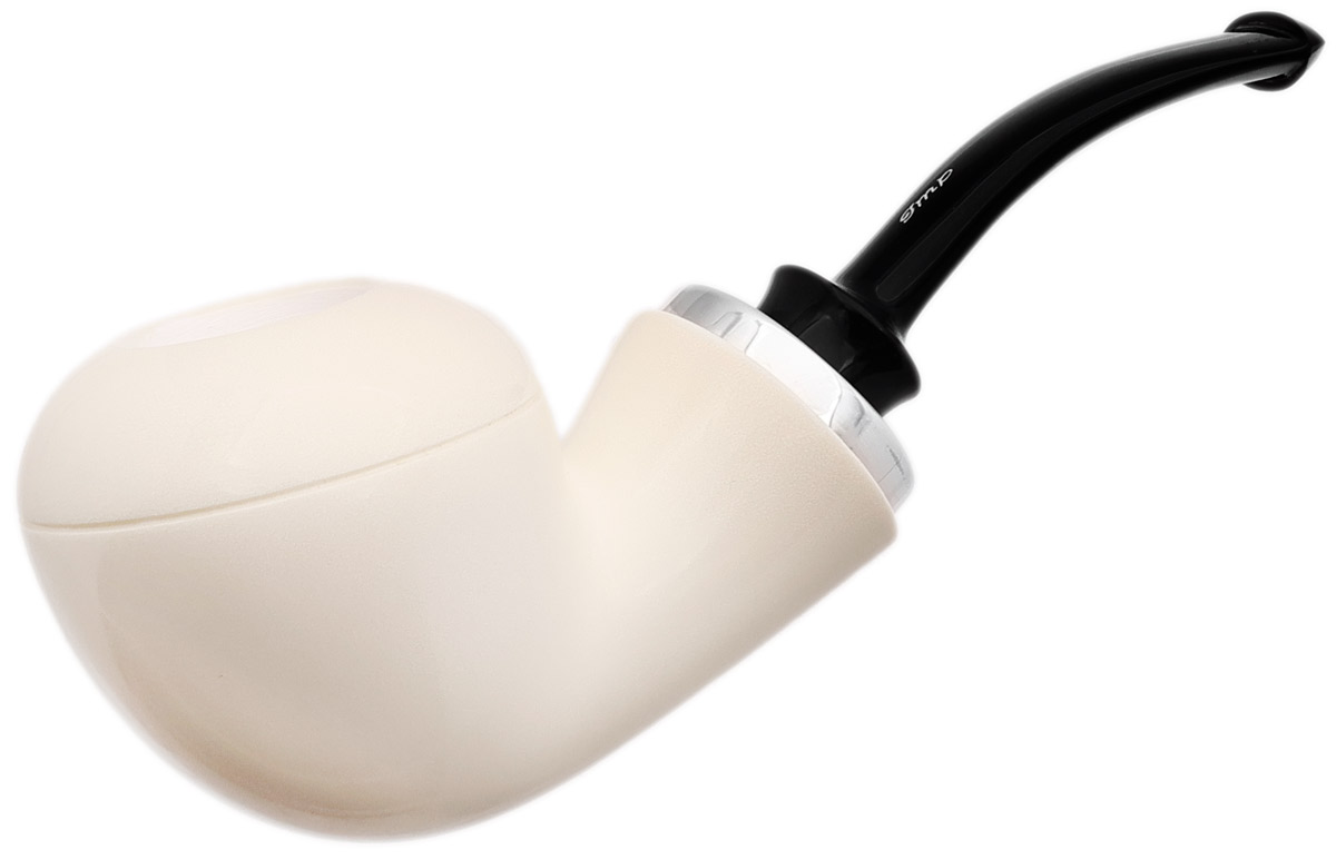 I.M.P. Meerschaum Smooth Reverse Calabash Rhodesian with Silver (with Pocket Case and Tamper)