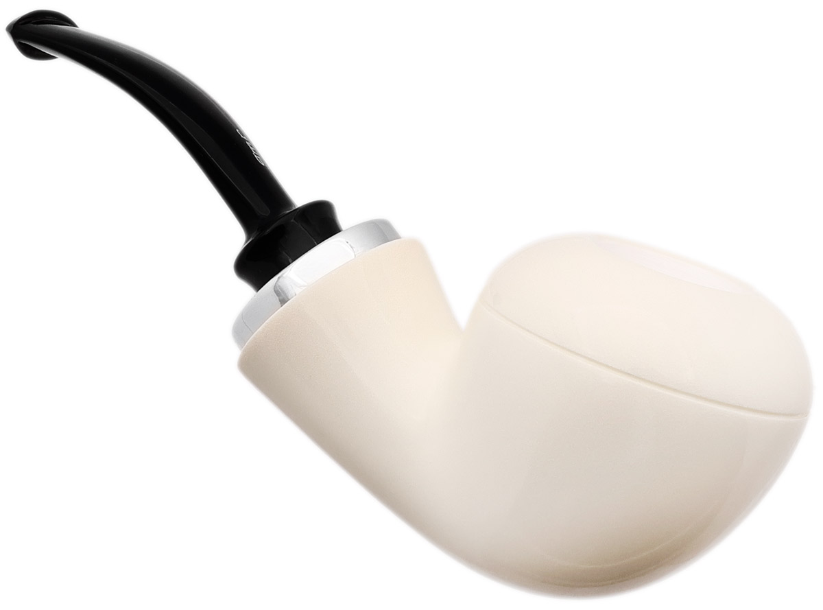 I.M.P. Meerschaum Smooth Reverse Calabash Rhodesian with Silver (with Pocket Case and Tamper)