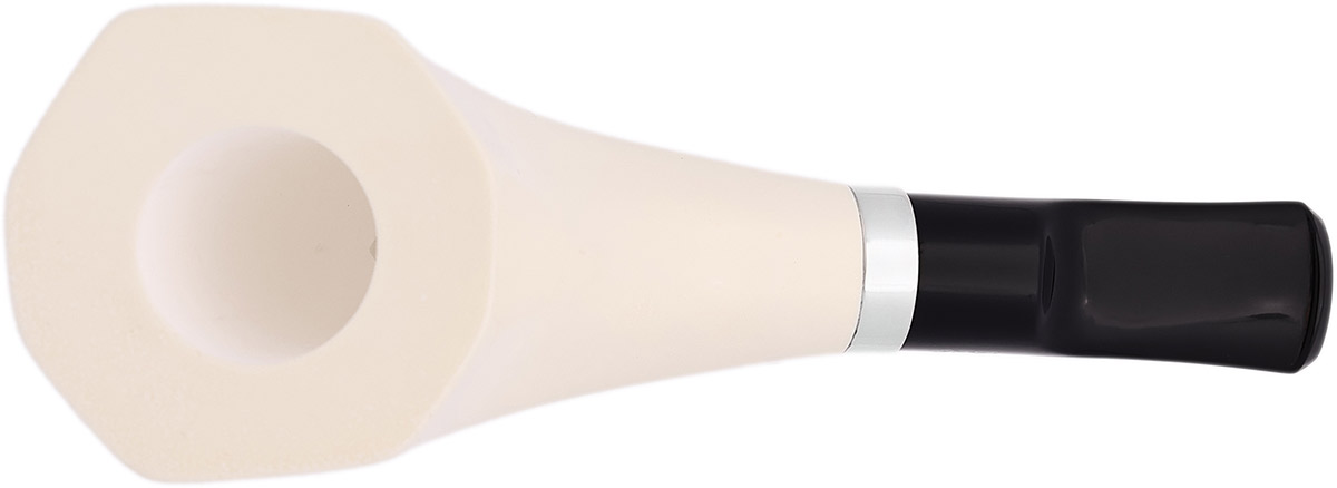 I.M.P. Meerschaum Smooth Paneled Horn with Silver (with Case)