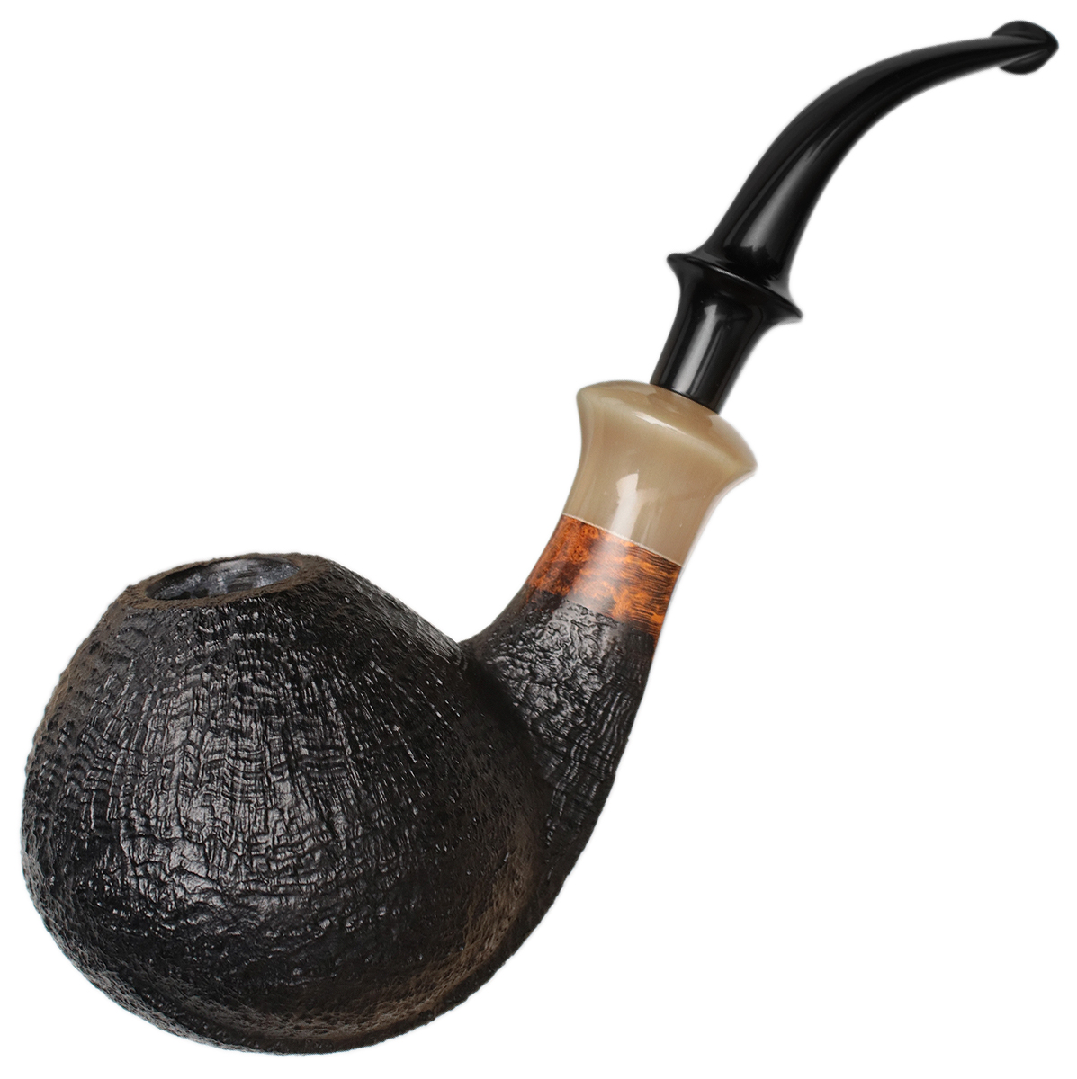 Lasse Skovgaard Sandblasted Oversized Bent Brandy with Horn