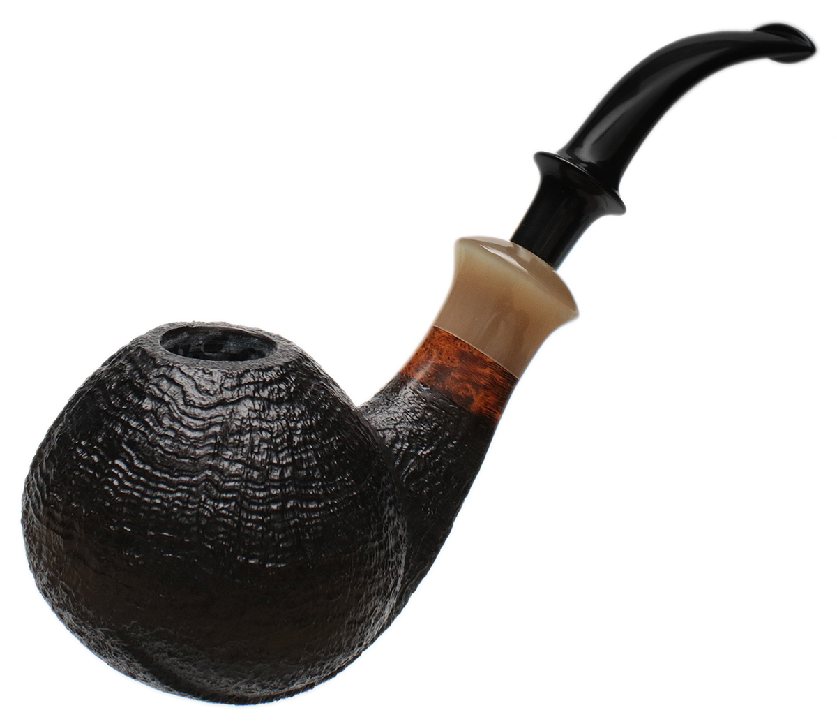 Lasse Skovgaard Sandblasted Oversized Bent Brandy with Horn