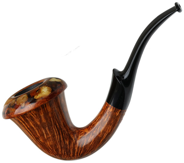 Benni Jorgensen Smooth Calabash with Amber (Swan)