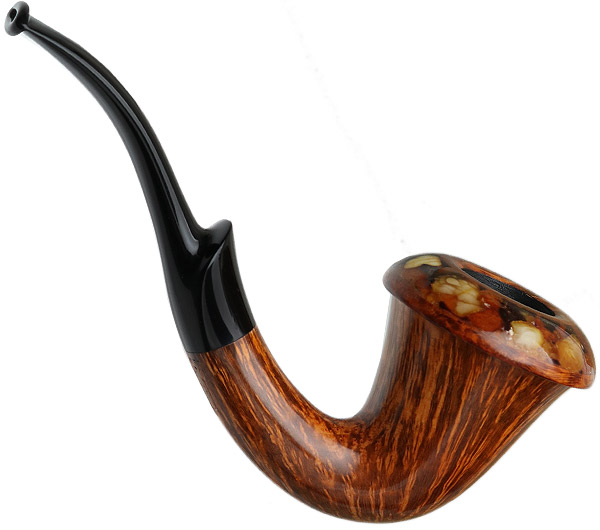 Benni Jorgensen Smooth Calabash with Amber (Swan)