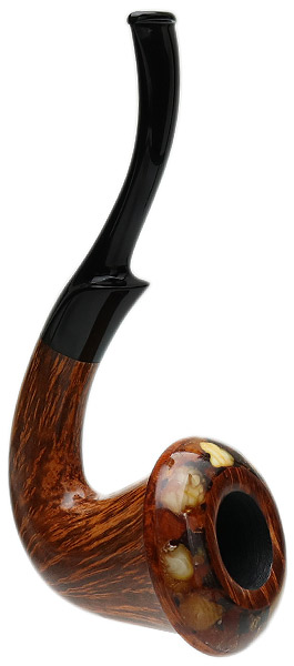 Benni Jorgensen Smooth Calabash with Amber (Swan)