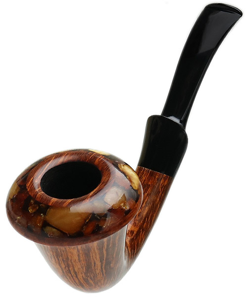 Benni Jorgensen Smooth Calabash with Amber (Swan)