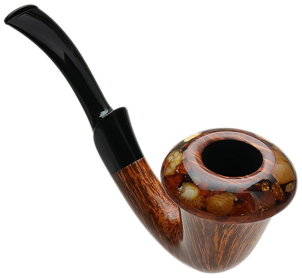 Benni Jorgensen Smooth Calabash with Amber (Swan)