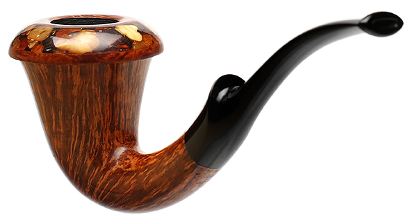 Benni Jorgensen Smooth Calabash with Amber (Swan)