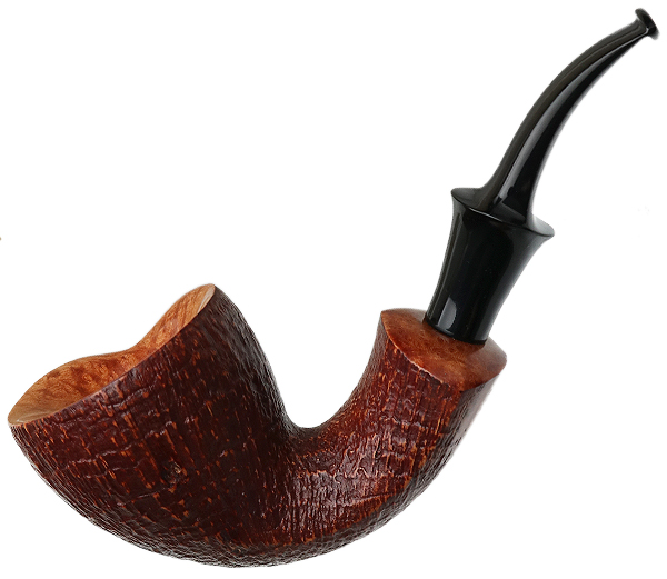 Partially Sandblasted Acorn (Swan) Tobacco Pipe