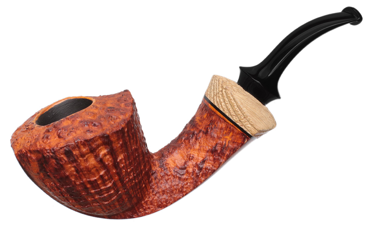 Benni Jorgensen Partially Sandblasted Bent Dublin with Oak (Swan) (40th Anniversary)