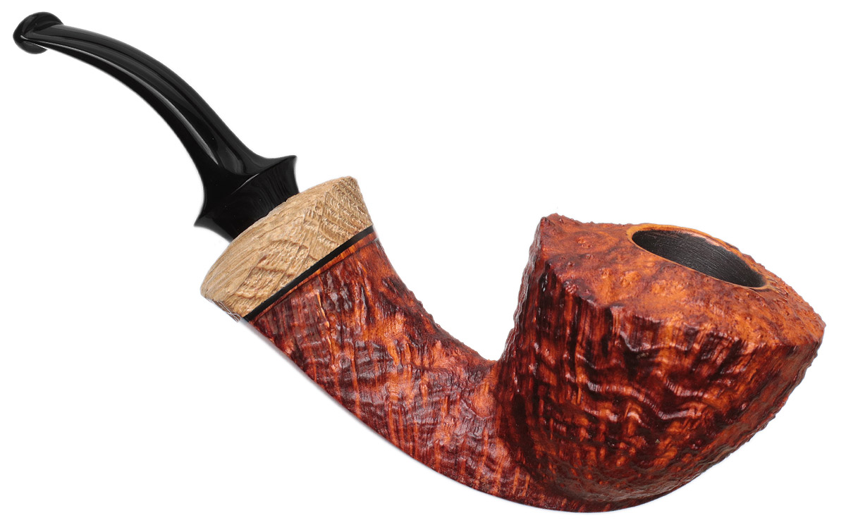 Benni Jorgensen Partially Sandblasted Bent Dublin with Oak (Swan) (40th Anniversary)