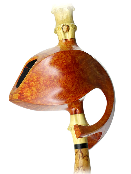 Alex Florov Smooth Pierced Fish with Bamboo and Karelian Birch (Slonim)