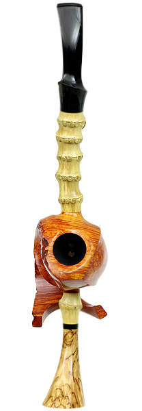 Alex Florov Smooth Pierced Fish with Bamboo and Karelian Birch (Slonim)