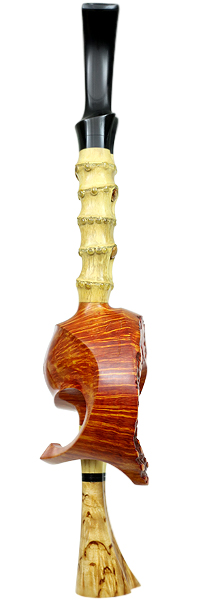 Alex Florov Smooth Pierced Fish with Bamboo and Karelian Birch (Slonim)