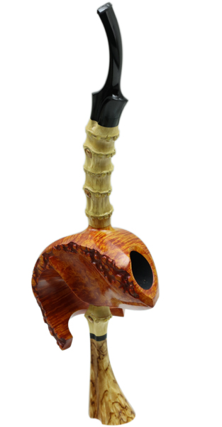 Alex Florov Smooth Pierced Fish with Bamboo and Karelian Birch (Slonim)