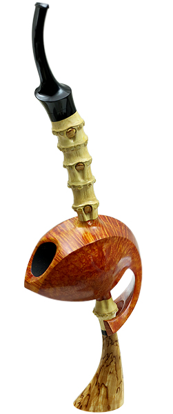 Alex Florov Smooth Pierced Fish with Bamboo and Karelian Birch (Slonim)