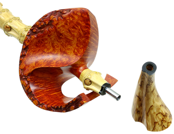 Alex Florov Smooth Pierced Fish with Bamboo and Karelian Birch (Slonim)