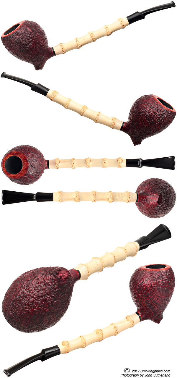 J. Alan Pipes Sandblasted Gourd with Bamboo