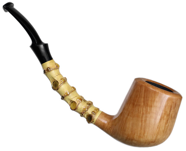J. Alan Pipes Smooth Natural Bent Billiard with Bamboo (1179)