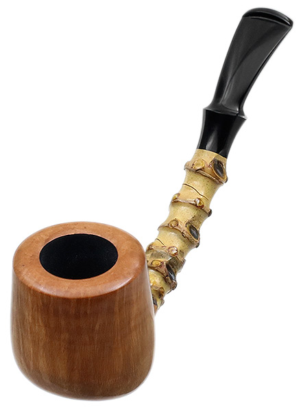 J. Alan Pipes Smooth Natural Bent Billiard with Bamboo (1179)