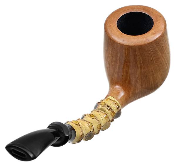 J. Alan Pipes Smooth Natural Bent Billiard with Bamboo (1179)