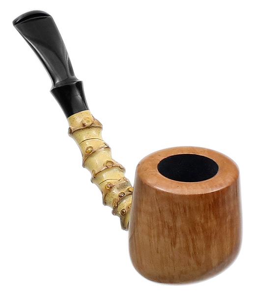 J. Alan Pipes Smooth Natural Bent Billiard with Bamboo (1179)