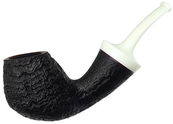 J. Alan Pipes Sandblasted Bent Egg with Bakelite (1298)